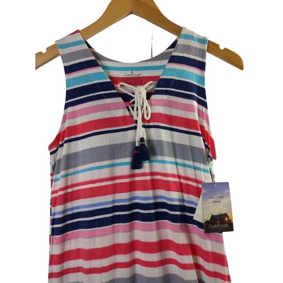 Cuddl Duds Maxi Dress Women S Beachy Coastal Casual Comfy Vacation Stretch Knit - Picture 3 of 9